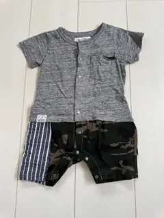 グレー迷彩ロンパース 80センチ