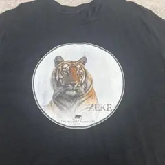 US古着 アニマル タイガー　半袖Tシャツ ブラック 2XL