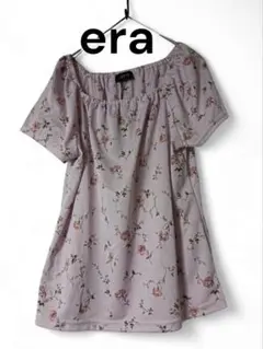 era 薄紫 花柄 オフショルダー シャツ 夏物 新品タグ付き