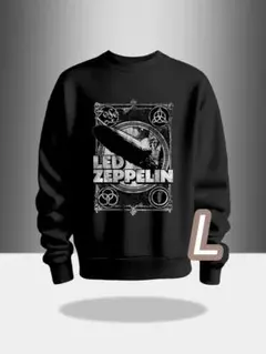 【トレーナー】新品●黒★Lサイズ《LED ZEPPRLIN》裏起毛★╋サイズ