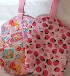★1点特価★追加なし【ハンドメイド】シューズバッグ/２ケセット/ハニーといちご