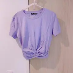 [美品]ZARA 半袖トップスパープル