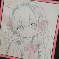 手描きイラスト 萌え絵 色紙