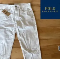 新品　POLO RALPHLAUREN レディース　ホワイトダメージ　デニム