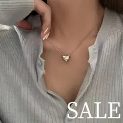 ✨現品限り✨セール✨新品✨ネックレス ハート ぷっくり 3D シルバー かわいい