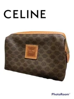CELINE セリーヌ マカダム柄 化粧ポーチ がま口 ビンテージ オールド