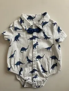 【新品】SHEIN 恐竜柄 蝶ネクタイ付きシャツ 3-6M