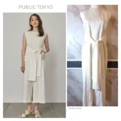 ★PUBLIC TOKYOふくれジャガードノースリーブワンピース/ウォッシャブル