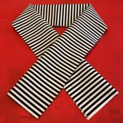 【33】110cm 半襟 半衿 黒 ハンドメイド 生地 ハギレ ボーダー 着物