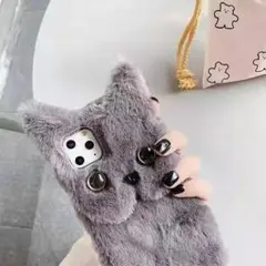 猫 iPhoneケース 可愛い ふわふわ iPhone15PRO スマホカバー