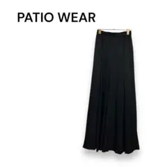 【PATIO WEAR 】フレア　ロングスカート　艶感　無地　黒　63