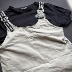 １６０.ロングつりスカート　黒T
