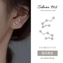ピアス ふたご座 星座 シルバー 12星座 双子座 小ぶり ミニ 韓国 小さめ