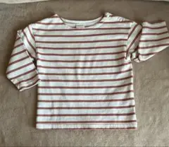 UNIQLO白と赤のストライプ 長袖Tシャツ　90㎝