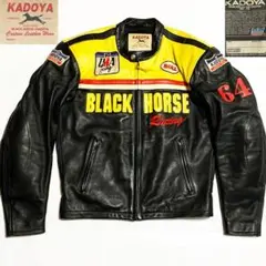 カドヤ ブラックホース Lサイズ レザー ライダースジャケット メンズ 本革 皮