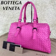 美品・BOTTEGAVENETA プリュッセ ミニボストン ピンク 定価38万円