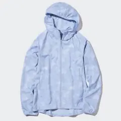 ユニクロUNIQLO ポケッタブルUVカットパーカ（タイダイ）Mブルー系