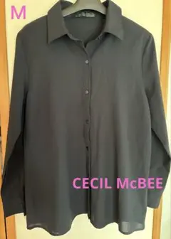 【美品】CECILMcBEE ブラックシアーシャツ　日焼け防止などに　可愛い♡