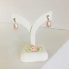 チタン☆高級バロック淡水カラーパールピアス
