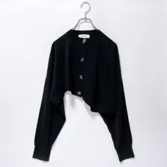 《美品》エンフォルド MICRO-MINI CARDIGAN ブラック 38