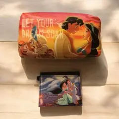 ディズニー　アラジン　ジャスミン　定期入れ＆ポーチセット
