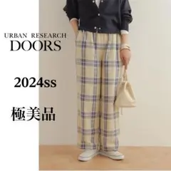 24ss 美品 アーバンリサーチドアーズ　カラミ織カラーチェックパンツ