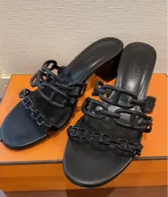 エルメス シェーヌダンクル タンデム サンダル ミュール サイズ36.5