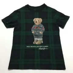 ポロラルフローレン　キッズ　110cm ベア　チェック　半袖Tシャツ