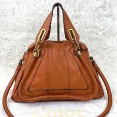 クロエ パラティ ミディアム 2way ショルダーバッグ レザー ブラウン