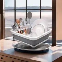 止水栓付き水切りかご 折りたたみ