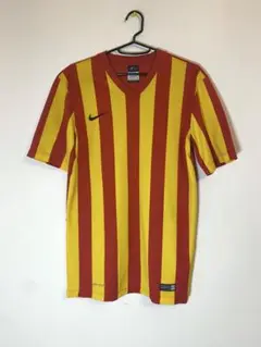 Nike DRI-FIT 赤と黄のストライプシャツ S