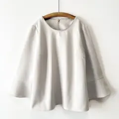 美品 NOLLEY'S Sophi ウールライクフレアスリーブブラウス ベージュ