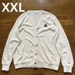 70s 80s USA製 IZOD アクリル カーディガン XXL 生成り