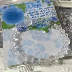 新品★天然石ブレスレット 薔薇 クリスタル 水晶 パワーストーン 4月誕生石