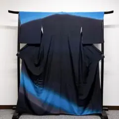 黒地に上品な染めの付け下げ 着物