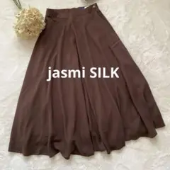 jasmi SILK✨【 ロングフレアスカート】　Mサイズ ブラウン