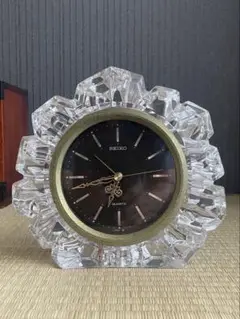 SEIKO セイコー 置時計 ガラス置き時計 動作確認済み