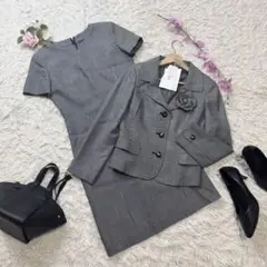 タグ付き◎Courrèges コサージュ付 セットアップ ワンピース 9AR