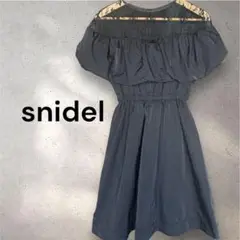 snidel スナイデル シースルーブロッキングタフタワンピース Sサイズ