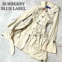 バーバリーブルーレーベル ロゴラインテープ 薄手春秋アウター モッズコート 38