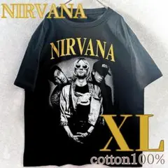 高品質 NIRVANA ロックTシャツ バンT 半袖 コットン100%新品XL黒