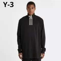 Y-3 ワイスリー　ハイネック　ロングTシャツ　オーバーサイズ　ブラック　XS