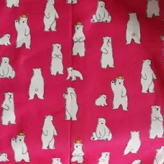 コットン　はぎれ　白くま　103×50cm