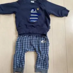 コンビミニ　ペンギン刺繍 スウェット　ズボンセット　70cm