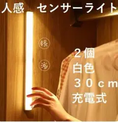 ナイトライト　人感センサーライト　白色　軽量　30cm　2個セット