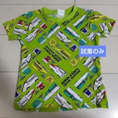 【美品】新幹線　電車プリント Tシャツ 100cm