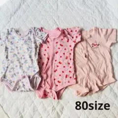【美品】肌着 80サイズ 3枚セット ピンク　西松屋 保育園着　女の子
