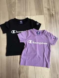 Champion Tシャツ 黒・紫2色セット95㎝