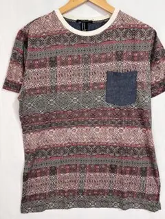 FOREVER 21 エスニック柄Tシャツ 半袖 Lサイズ ポケット付き マル