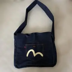 EVISU 2WAY デニムショルダーバッグ ブリーフケース ペンキ エヴィス EVISU デニム ショルダーバッグ メッセンジャー 斜め